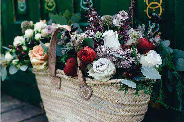 Eco wrapped bouquet close-up
